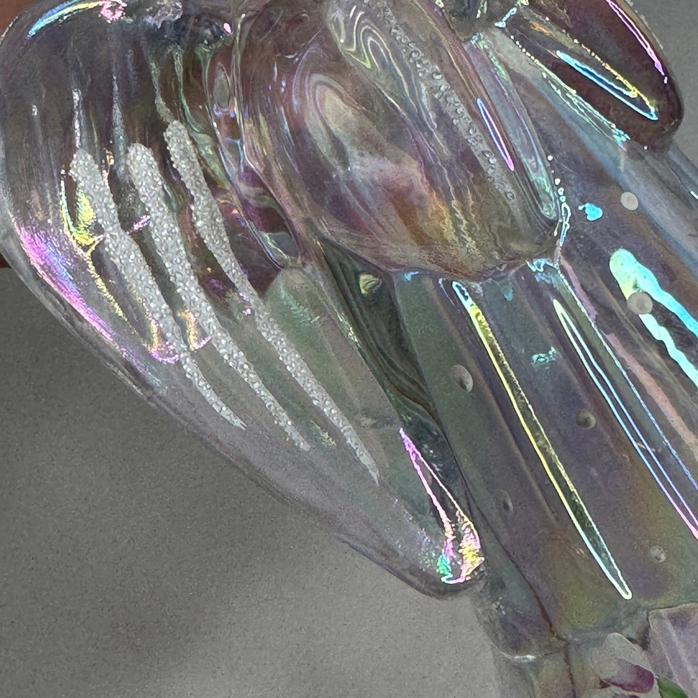 FENTON Iridescent Glass Angel‎ Figurine Praying Hands Flowers Holiday Decor - Picture 4 of 10